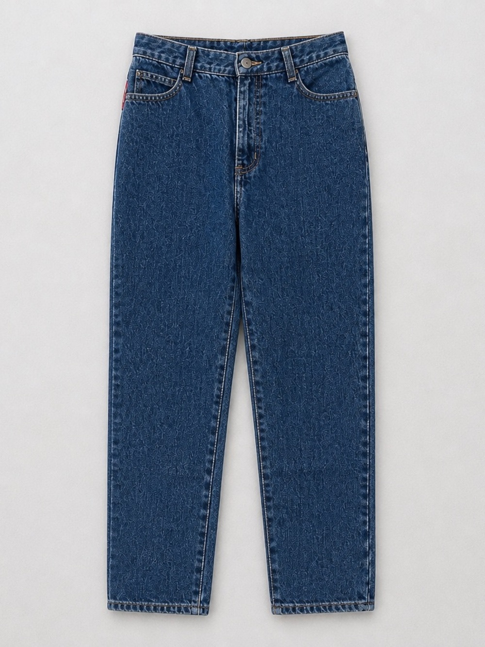 BONGO Straight-Leg High-Rise Jeans in Dark Blue